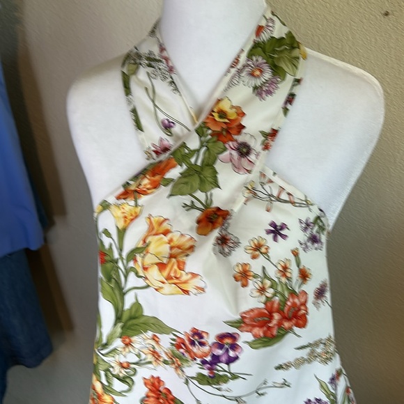 J.CREW COLLECTION NWT HALTER TOO IN RATTI TROPICAL FLORAL 💯 COTTON SZ S - Picture 2 of 16